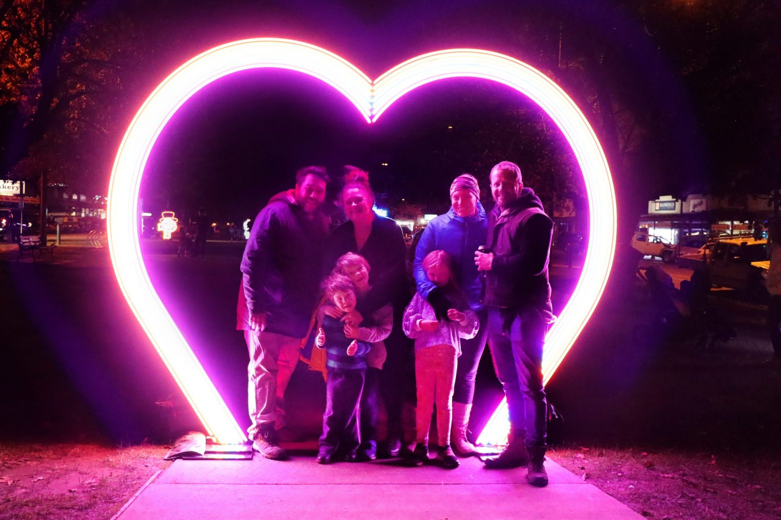 Large Neon Heart Mansfield Lantern Festival 2021 Large Neon Heart Mansfield Lantern Festival 2021